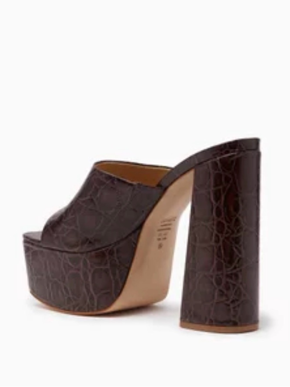 Schutz Darah Platform Mules in Crocodile-embossed Leather - Picture 5 of 16